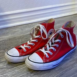 Red Hightop Converse womens 8. Lightly used